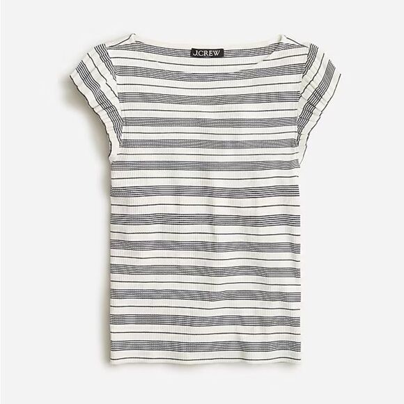 NWT J. Crew Vintage rib ruffle boatneck tank top - Picture 3 of 8